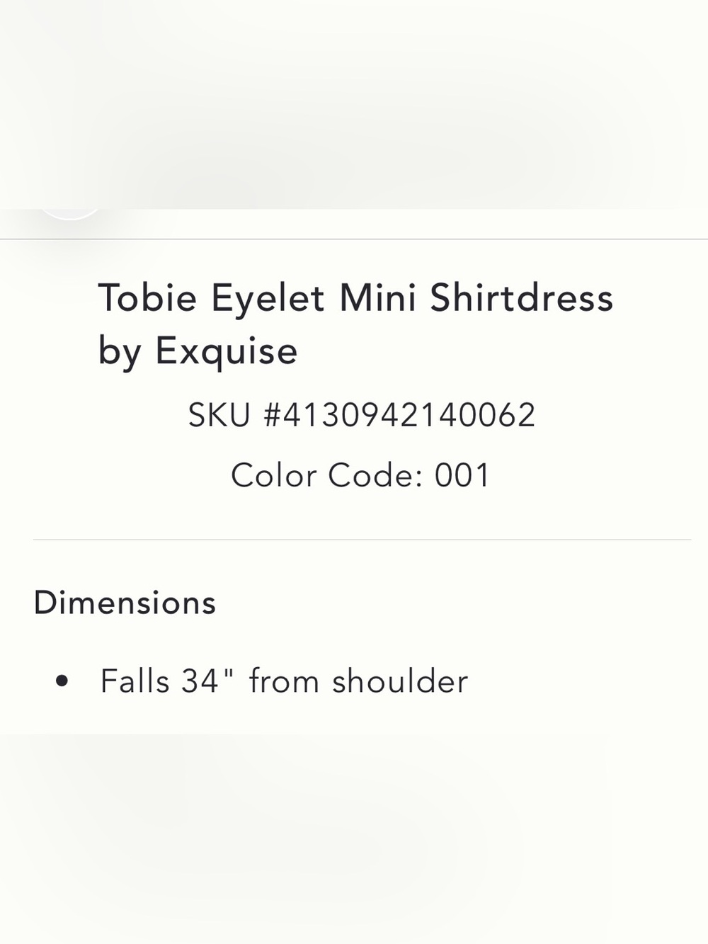 TOBIE EYELET HEM MINI SHIRTDRESS BY EXQUISE - Picture 6 of 10